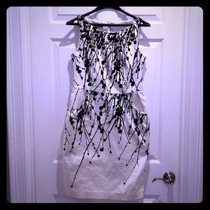 Black and white sleeveless dress